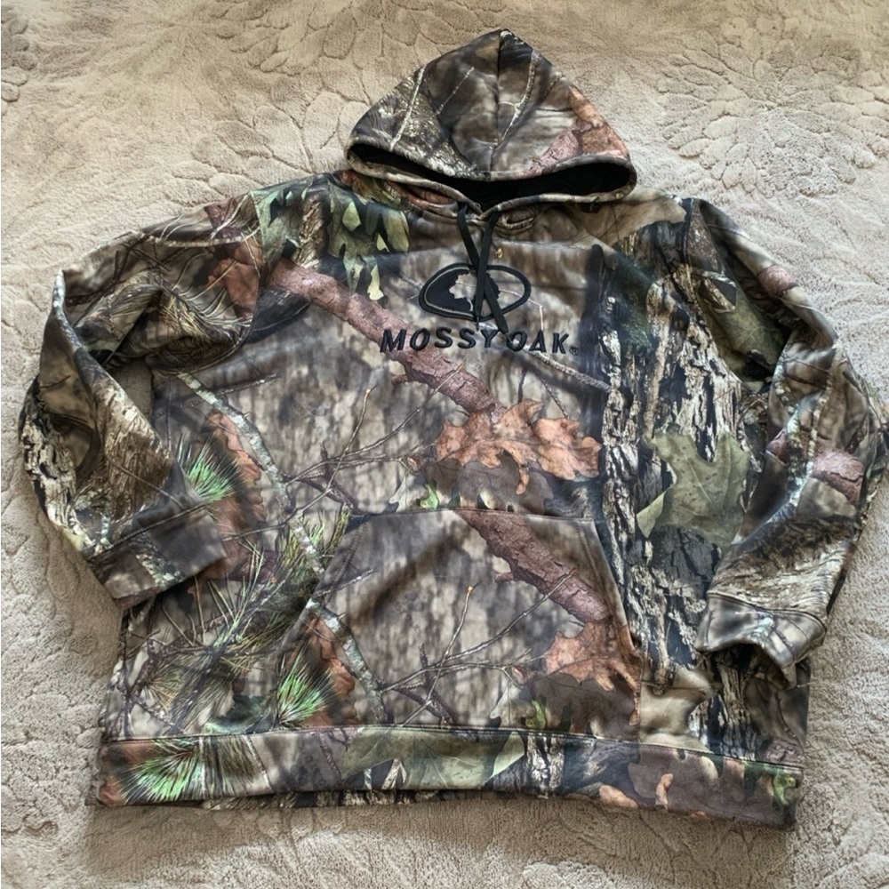 Mens 2X 50-52 Mossy Oak Camo camouflaged Hoodie fits like 3x